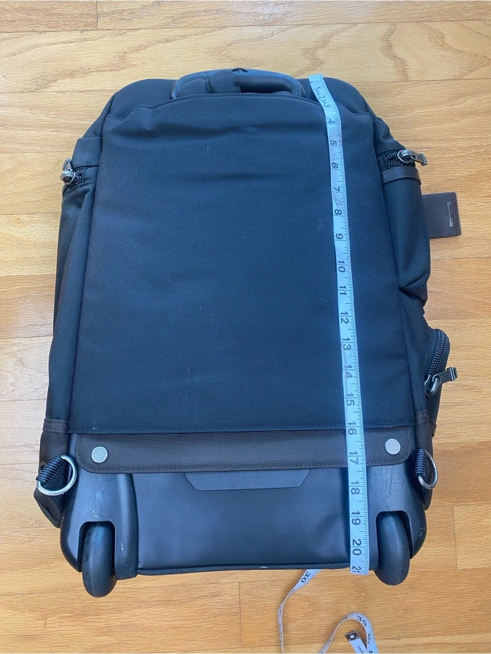 TUMI Alpha Bravo Men's Peterson Wheeled Backpack, Black And Brown, Carryon